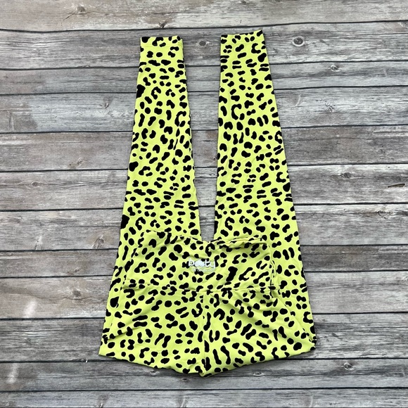 Booty by Brabants Neon Yellow Amazon Baby Leopard Leggings OS - Picture 5 of 8